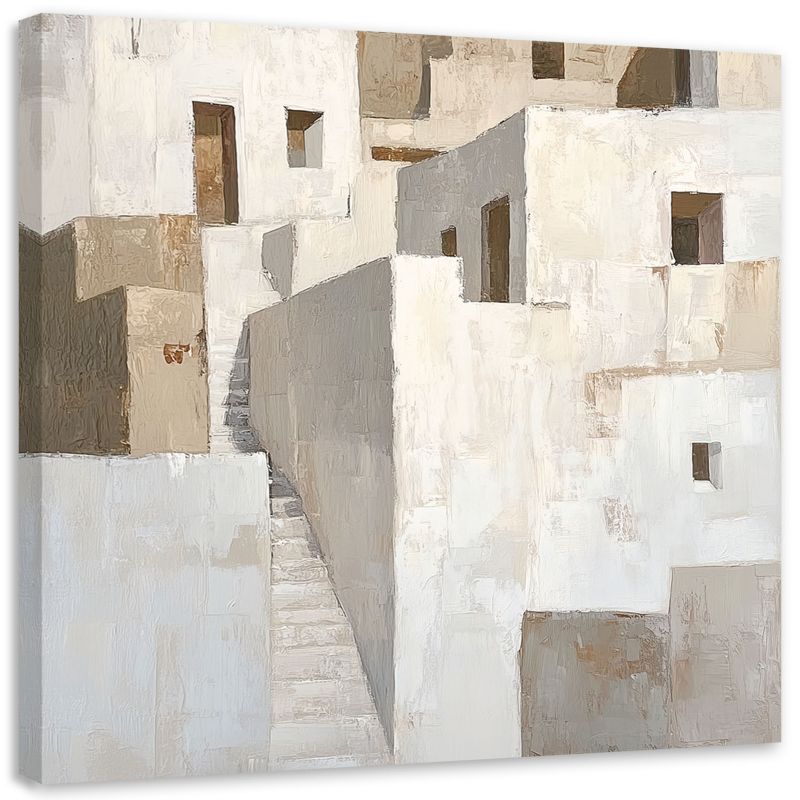 Obraz na płótnie Feeby Abstrakcja Beżowe Budynki Architektura 50x50cm 1szt