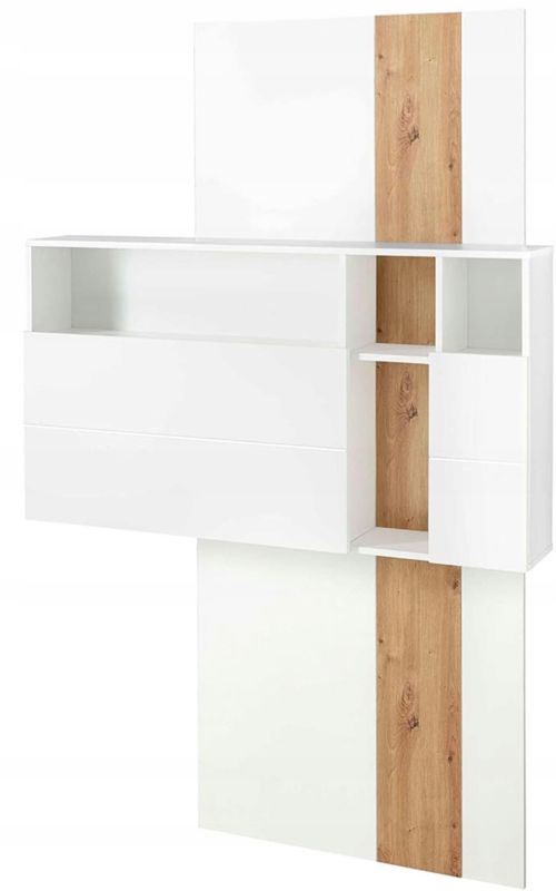 Biurko ścienne Matkam sekretarzyk 120cm składane biały-dąb artisan 1 szt.