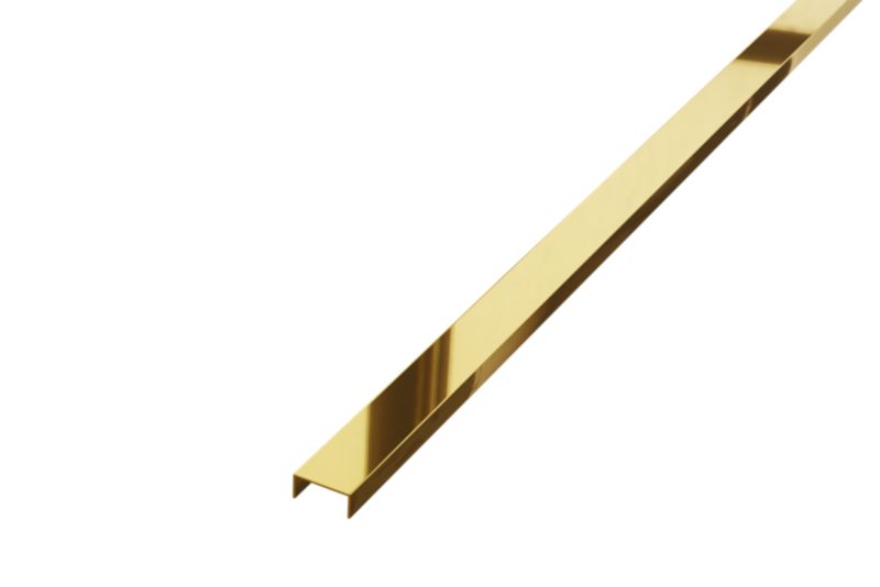 Profil metalowy rektyfikowany U Lambro złoty połysk 1 szt. 2cm x 270cm