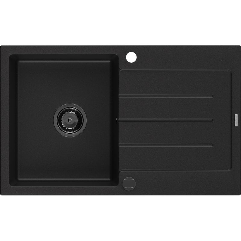 Zlewozmywak wpuszczany Mexen Bruno 1-komorowy czarny 795x495 mm - 6513791010-77 1 szt.