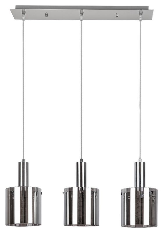 Lampa wisząca Rabalux Donati chromowana szkło dymne wym: 120 x 60 x 15 cm 3xE27 x 1 szt.