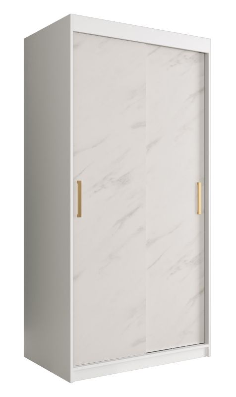 Szafa przesuwna Garderoba Abiks Marmur T 100 biały + biały 1 szt.
