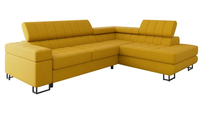 Narożnik z funkcją spania MIRJAN 24 Laris Premium prawy żółty 1 szt.