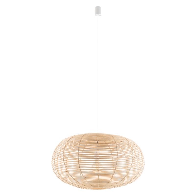 Lampa wisząca Nowodvorski Lighting Rattan L naturalne drewno-biała wym: 160 x 79 x 79 cm 1xE27 x 25W 1 szt.