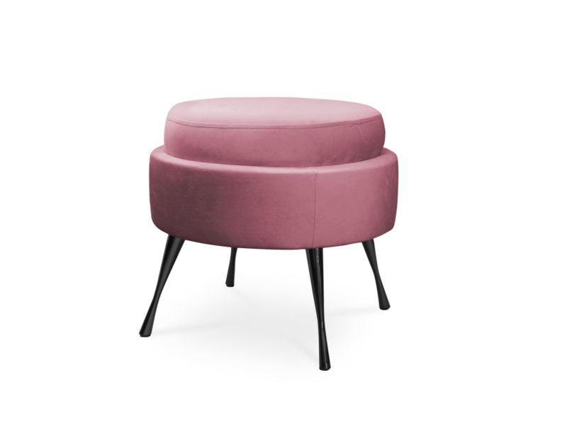 Pufa Bettso Muszelka na metalowych czarnych nogach pudrowy róż 1szt.