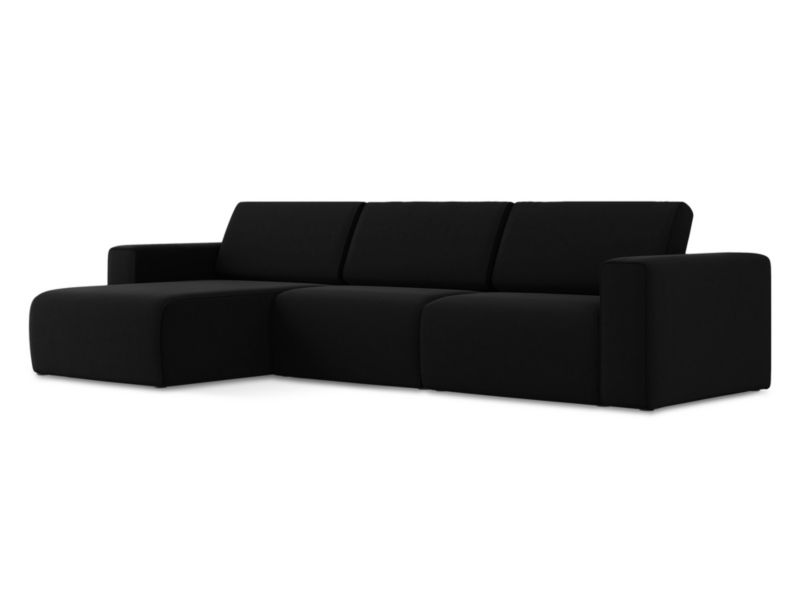 Modułowa sofa 4-osobowa LaMiaSofa CASERTA z tkaniny welwetowej 314x167 cm czarny 1 szt.