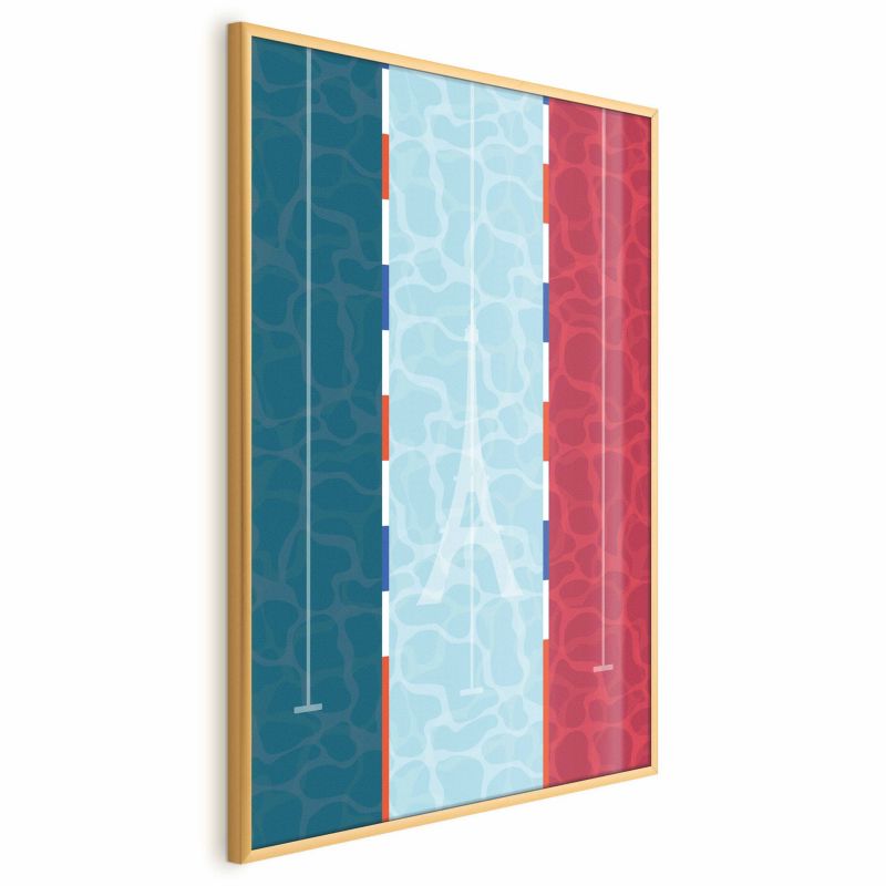 Plakat Artgeist Francuski basen 29,7x42 cm z ramą złotą 1 szt