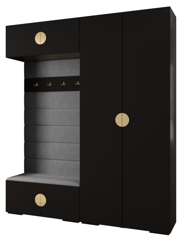 Garderoba do przedpokoju Abiks INOVA 4 Z18 czarny+złoty+manila16 1 szt.