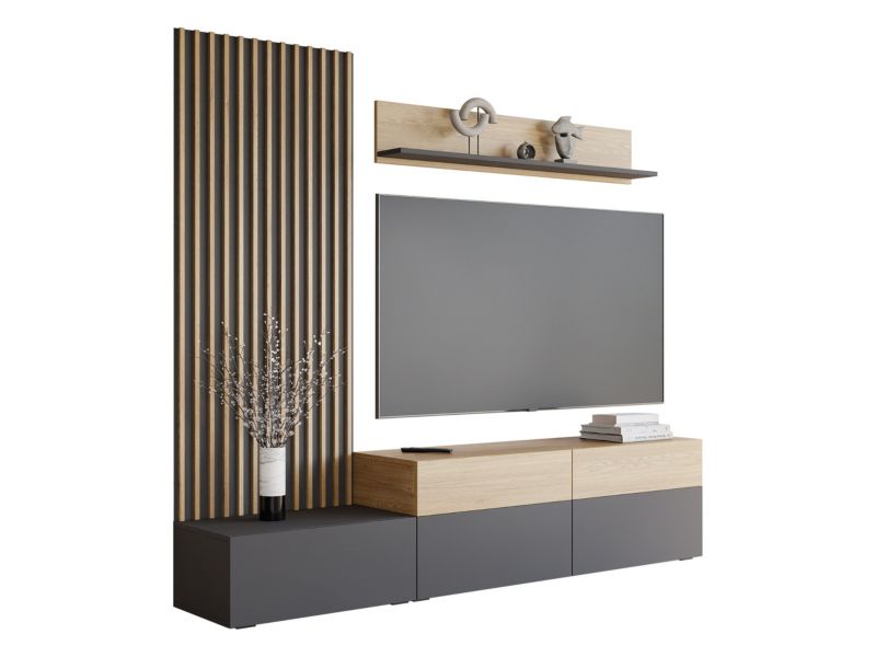 Meblościanka MIRJAN 24 Narezi I grafit / dąb cremona 1 kpl.