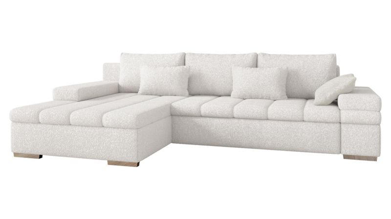 Narożnik z funkcją spania MIRJAN 24 Bangkok Premium lewy biała bukla 1 szt.