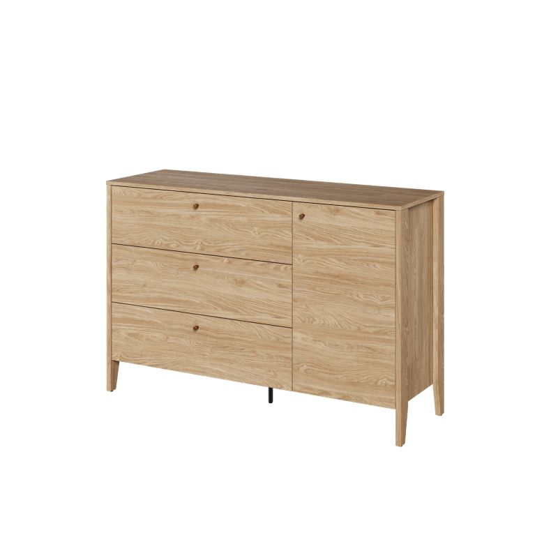 Komoda jednodrzwiowa Bettso Cozy z szufladami do sypialni dąb olejowany 1szt.