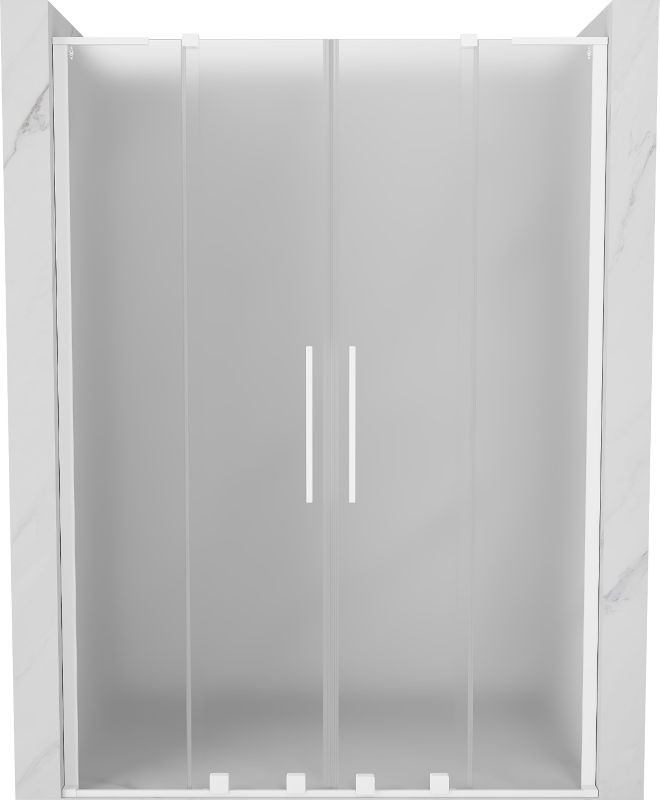Drzwi prysznicowe rozsuwane Mexen Velar L szron białe 140x200 cm 1 szt.