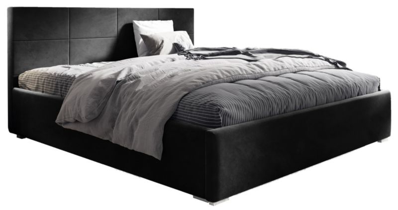 Łóżko tapicerowane 120x200 z materacem Bonni Matia Czarne 1 szt.