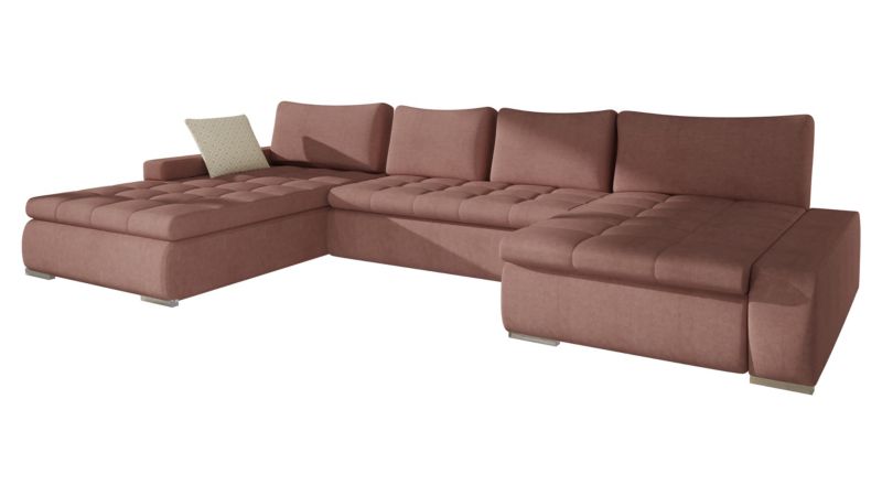 Narożnik z funkcją spania MIRJAN 24 Caro różowy + beżowy wzór 1 szt.