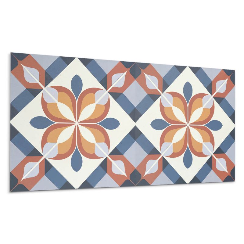 Kafelki samoprzylepne Wallfluent 60x30 cm Abstrakcyjny wzór kwiatów w formie geometrycznej 6 szt.