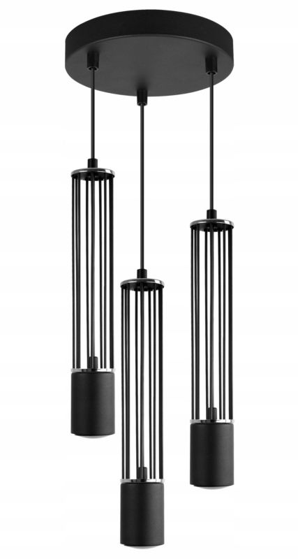 Lampa sufitowa wisząca Light Home LH Aria 3x GU10 okrągły 19,5cm czarny/srebrny 1szt.