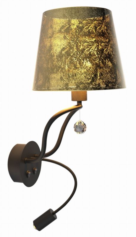 Kinkiet ścienny Apeti Saria czarno-złoty-przezroczysty 2 x E14 x 8W IP20 wym: 49 x 31 x 25 cm - 1 szt.