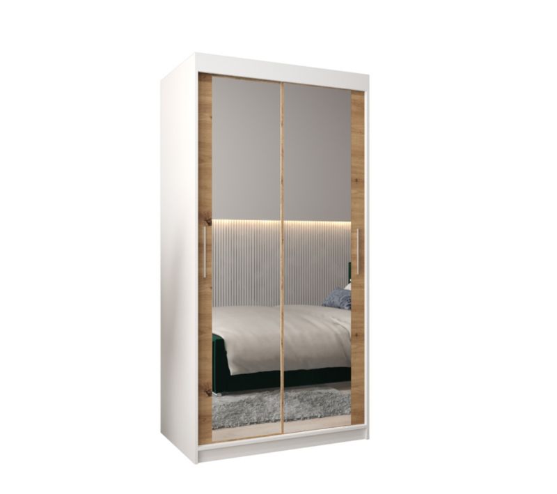 Szafa przesuwna Garderoba Abiks Tokyo 3 100 biały + artisan 1 szt.