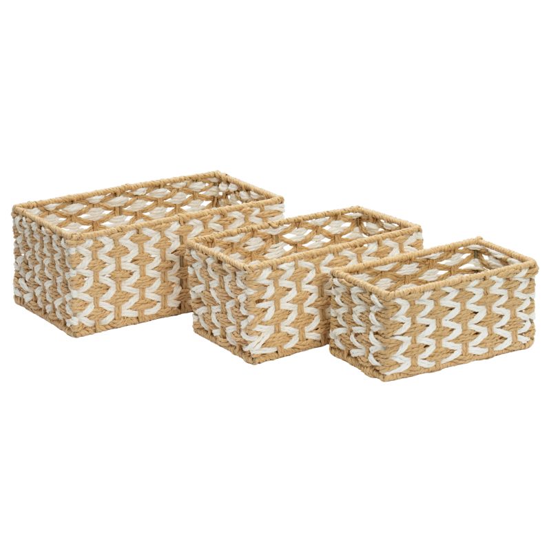 Zestaw koszyków Sepio Tera beżowo białe