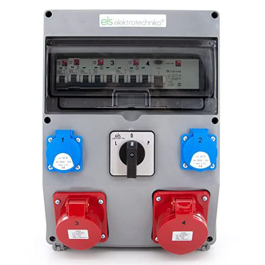 Rozdzielnica elektryczna ELS Elektrotechnika 12NO22C11C11CFLP 2x230V 16A/5 32A/5, zabezpieczenia LSS FI40/4, wyłącznik L0P 1 szt.