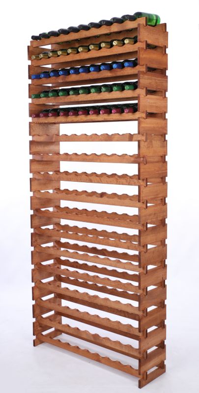 Stojak na wino MODO24 regał modułowy na butelki 17 leżni x 10 butelek montaż bez narzędzi impregnacja brązowa 1 szt.