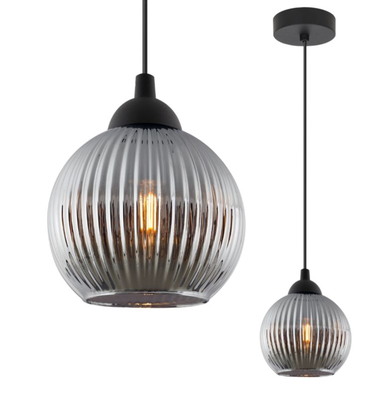 Lampa sufitowa wisząca Light Home LH Riffle Kula 1x E27 60W szary 1szt.