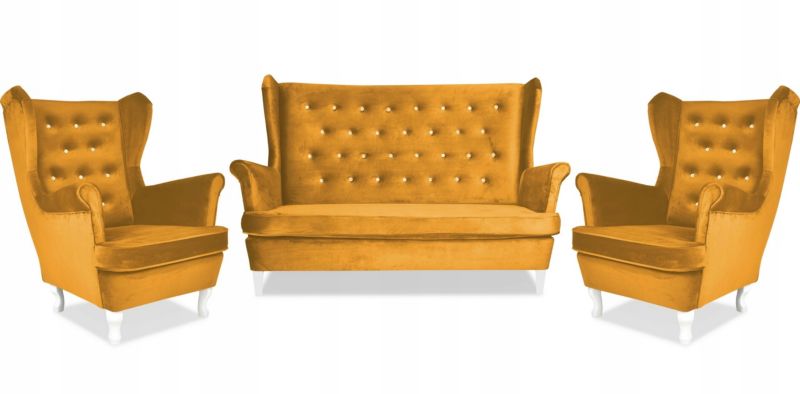 Zestaw wypoczynkowy do salonu sofa fotele Family Meble Diana jasny brąz 1szt