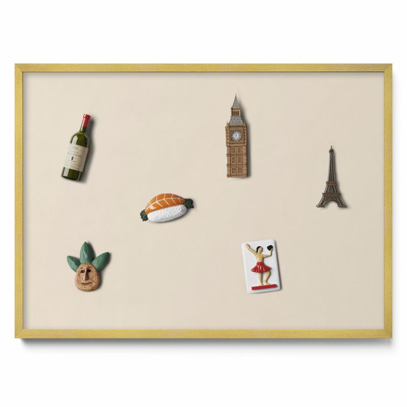 Tablica na notatki Tulup 70x50cm Kolor jasny beżowy w złotej ramie 1 szt.