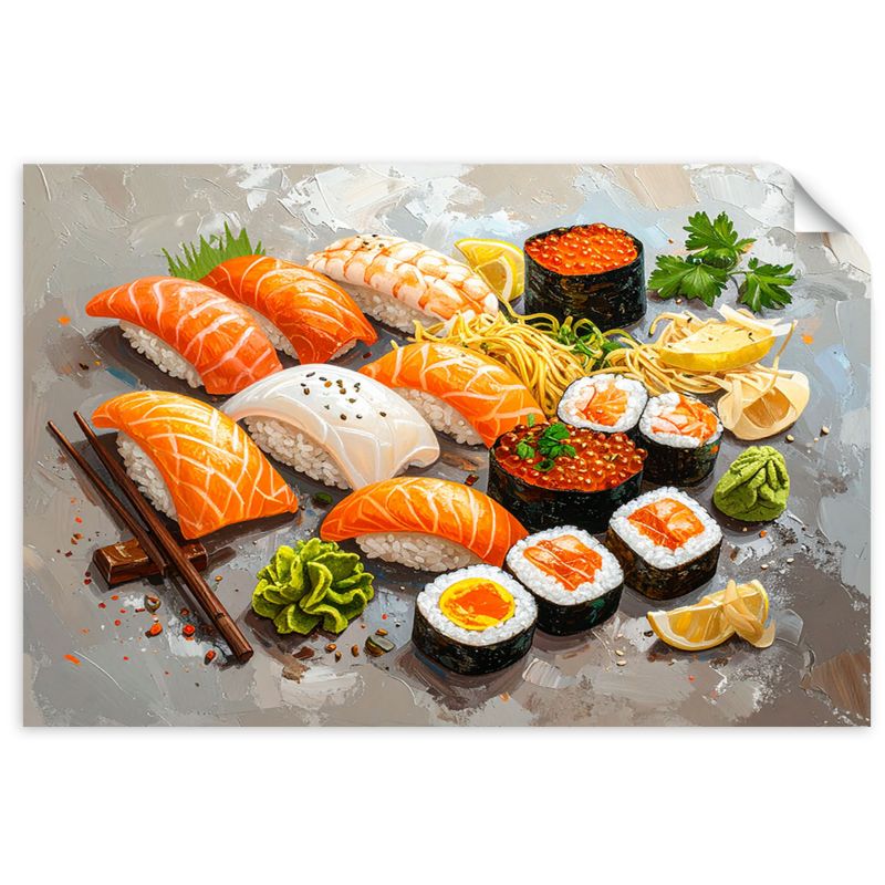 Naklejka na ścianę do salonu sypialni Feeby Sushi Jedzenie 100x70cm 1szt