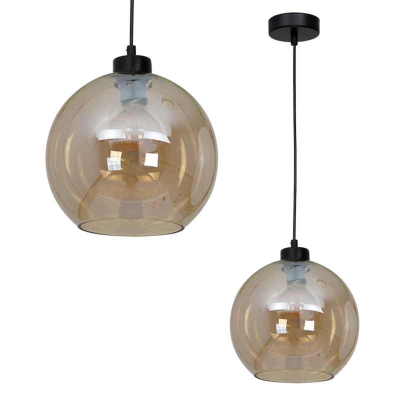 Lampa sufitowa wisząca Milagro Sofia 5783 czarno-herbaciany szerokość 25 cm 1xE27 x 60W 1 szt.