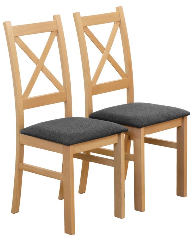 Zestaw Bonni 2x Krzesło tapicerowane do jadalni Dąb Artisan/Grafit 1 kpl.