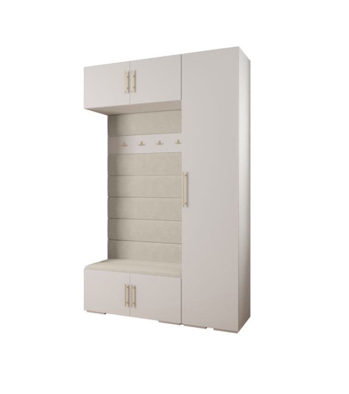 Garderoba do przedpokoju Abiks INOVA 3 Z19 biały+złoty+manila02 1 szt.