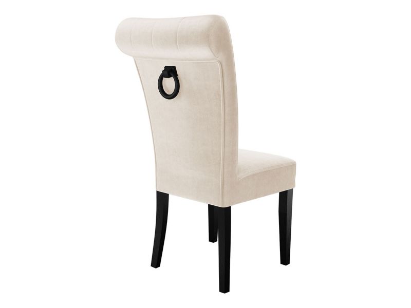 Krzesło MIRJAN 24 S65 czarny + kremowy + kołatka czarna 1 szt.