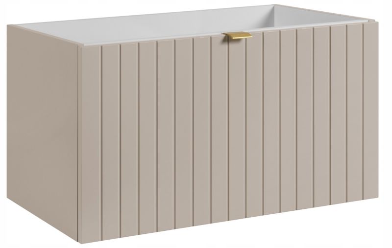 Szafka pod umywalkę Furnidea 80 cm lakierowana frezowana kaszmir półmat Harmo 1 szt.