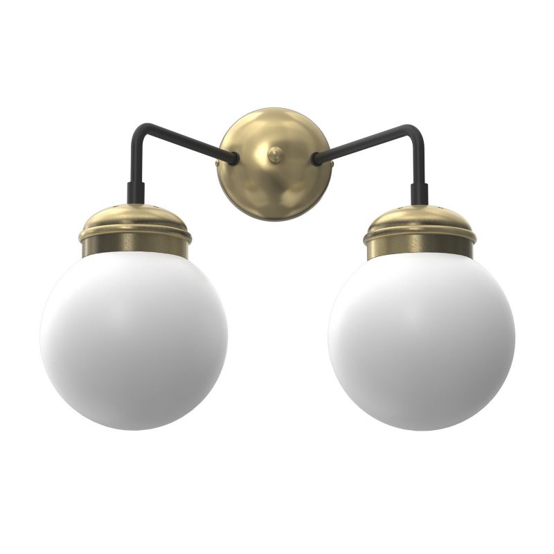 Kinkiet ścienny Luminex Hydro czarny mat-mosiądz antyczny - patyna-biały 1 x E14 x 15W IP20 wym: 30 x 36 x 26 cm - 1 szt.