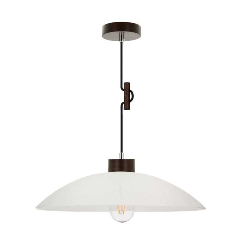 Drewniana Lampa Wisząca SPOT Light 1xE27 60W Drewno Bukowe Orzechowe FSC z Białym Szkłem, Polski Producent, 1 szt.