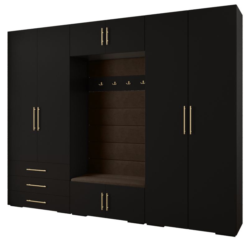 Garderoba do przedpokoju Abiks INOVA 3 Z14 czarny+złoty+manila04 1 szt.
