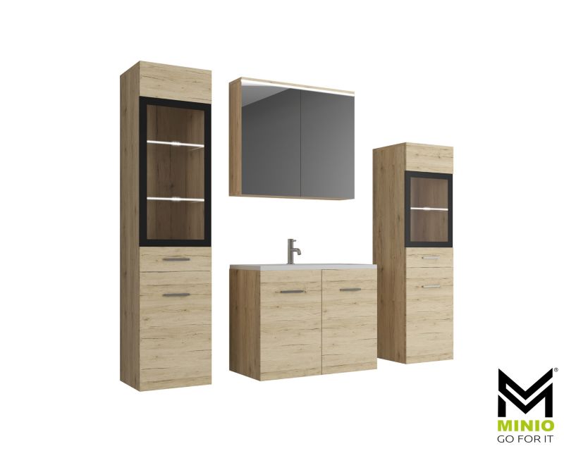 Zestaw mebli łazienkowych MINIO go for it MARIT II dąb san remo z oświetleniem 1 kpl.
