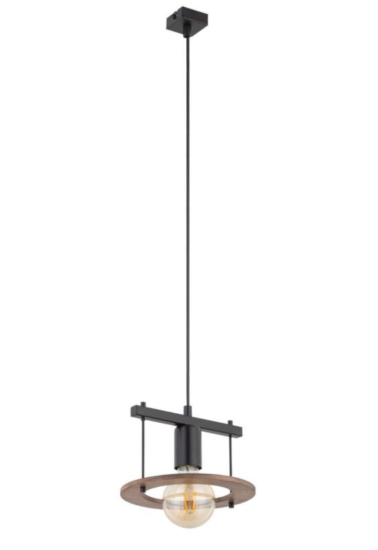 Lampa wisząca Sigma Lighting Coffee 1680 czarna-ciemne drewno dekoracyjna 1xE27 x 1 szt.