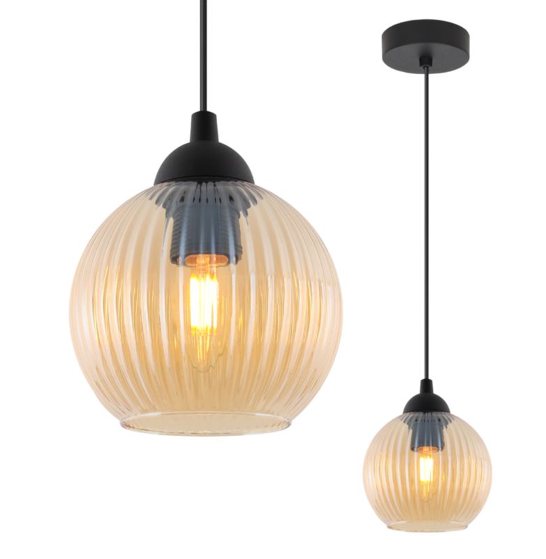 Lampa sufitowa wisząca Light Home LH Riffle Kula 1x E27 60W miodowy 1szt.