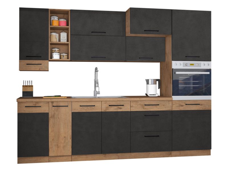 Kuchnia MIRJAN 24 Vigo III z oświetleniem LED dąb lancelot / matera 1 kpl.
