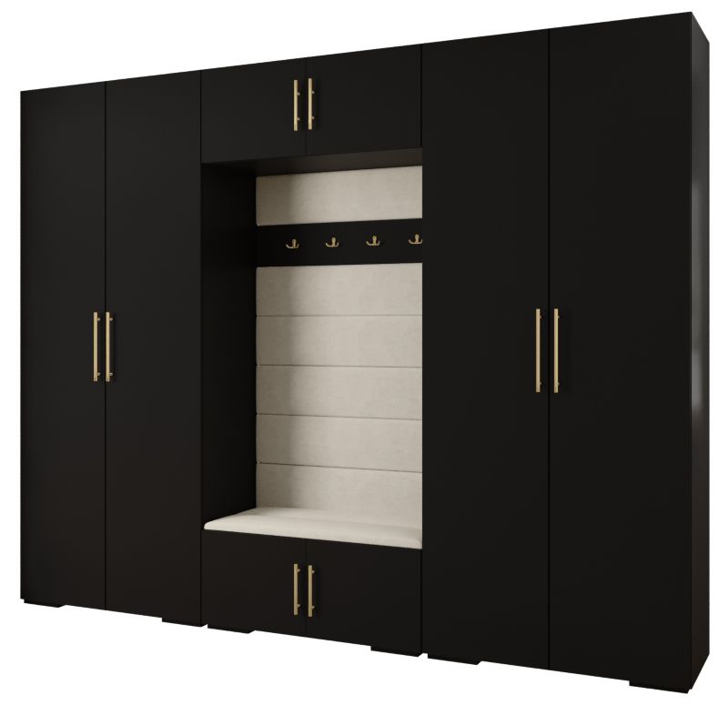 Garderoba do przedpokoju Abiks INOVA 3 Z9 czarny+złoty+manila02 1 szt.