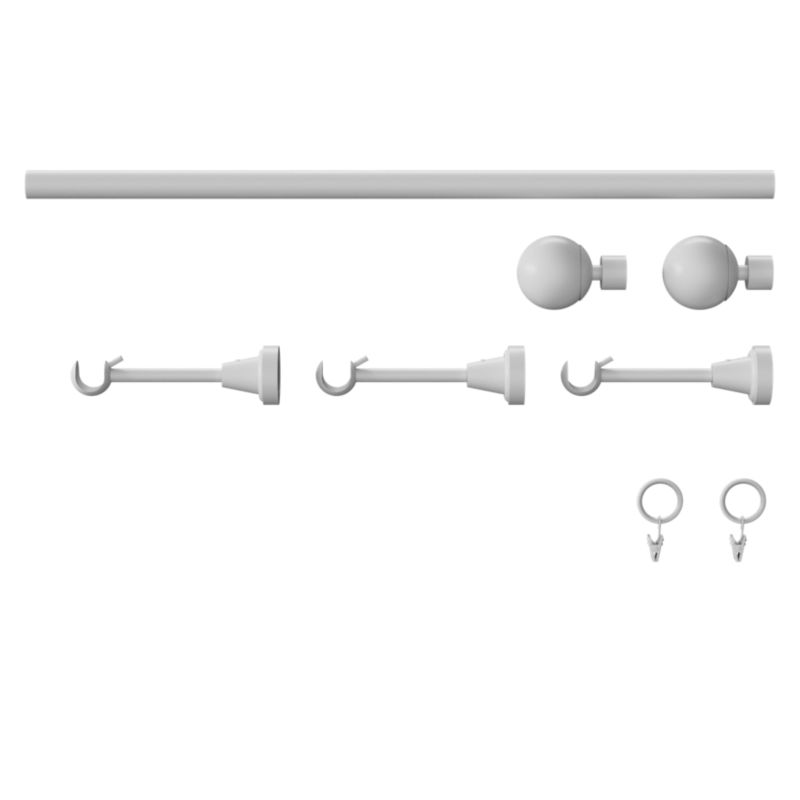 Karnisz pojedynczy GoodHome Anafi 19 mm 240 cm kula biały