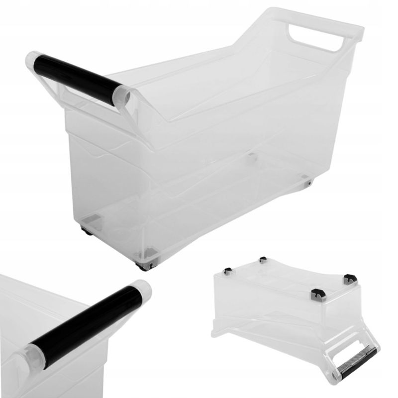 Organizer KADAX Systemowy Pojemnik Na Kółkach Do szafy 17L Z Uchwytami Przezroczysty 1 szt.