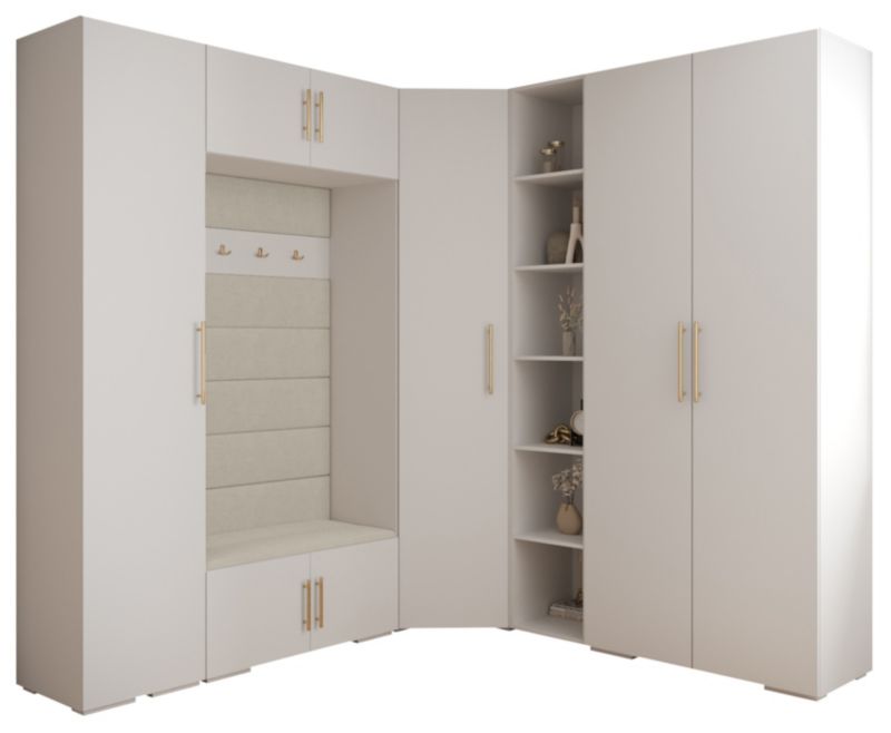 Garderoba do przedpokoju Abiks INOVA 3 Z2 biały+złoty+manila02 1 szt.