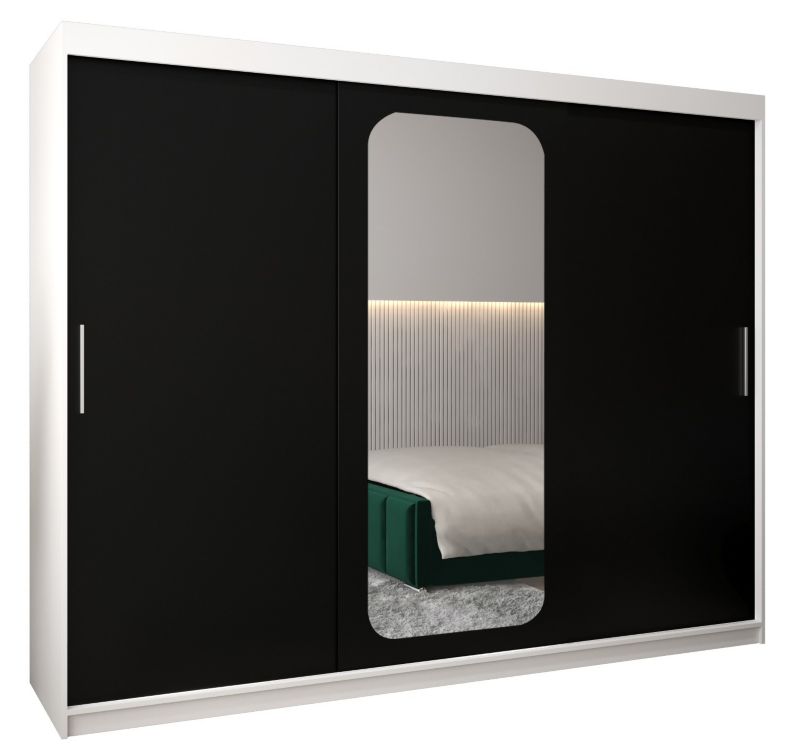 Szafa przesuwna Garderoba Abiks PROMO T2 250 biały/czarny 1 szt.