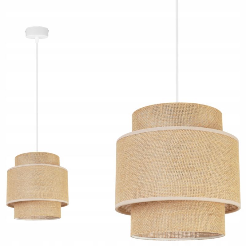Lampa sufitowa wisząca Light Home Boho 1x E27 60W juta biały/beżowy 1szt.
