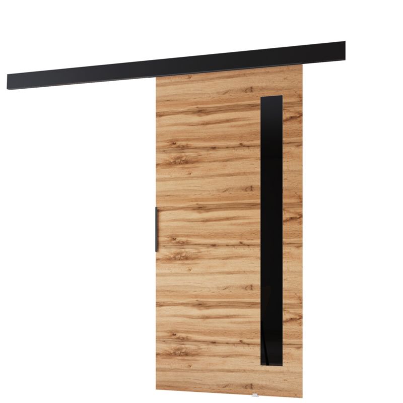 Drzwi przesuwne MINIO go for it PRIM G 76 cm dąb wotan z czarną maskownicą 1 szt.
