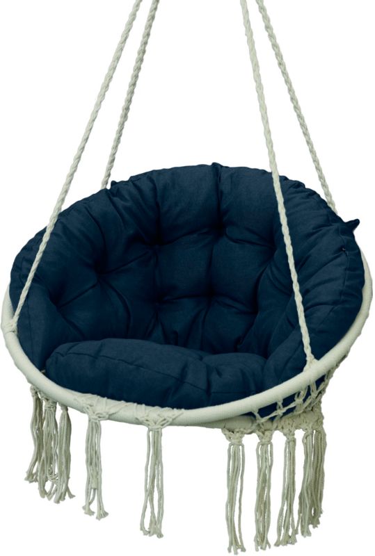 Poduszka na fotel wiszący kosz bujany kokon bocianie gniazdo AMPO granatowy 1 szt.