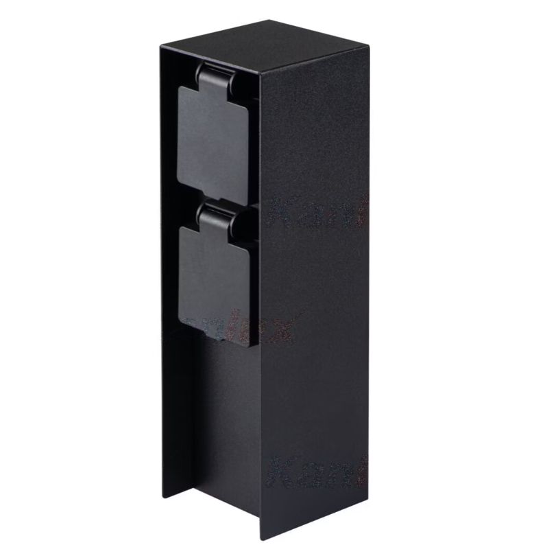 Słupek zasilający ogrodowy Kanlux Dasto antracyt 2 gniazda IP44 wym: 23 x 7 x 7 cm metal - 1 szt.